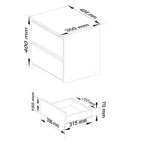 KOMODA CL2 2SZ CLP PK GRAFIT SIVA / HRAST ARTISAN