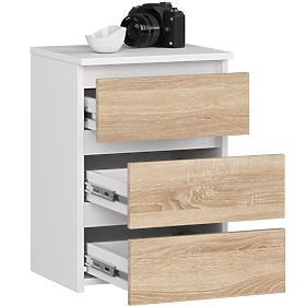 KOMODA CL3/40 PK BELA / HRAST SONOMA