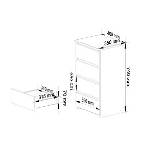 KOMODA CL4 PK HRAST ARTISAN
