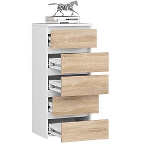 KOMODA CL5 PK BELA / HRAST SONOMA