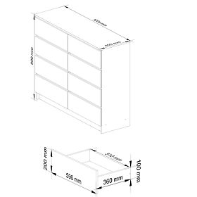 KOMODA K 120 cm 8 PREDALOV PK HRAST SONOMA