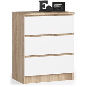 KOMODA K 60 cm 3 PREDALI PK SONOMA / BELA