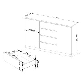 KOMODA K160 2D 4SZ CLP PK BELA / SIVA