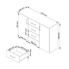 KOMODA K45 PK BELA / HRAST SONOMA