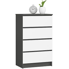 KOMODA K60 4SZ CLP PK GRAFIT SIVA / BELA