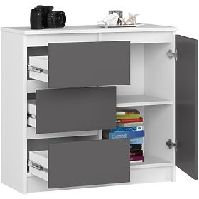 KOMODA K80 JERRY 1D 3SZ PK BELA / GRAFITNO SIVA