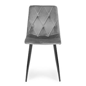 Komplet 4 oblazinjenih žametnih stolov za jedilnico in dnevno sobo - sivi, MODERNHOME