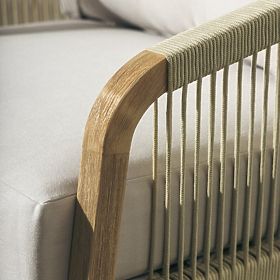 Komplet vrtnega pohištva Castello, pletenina, akacijev les FSC, videz tika, bež