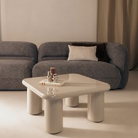 Konferenčna miza Cherry 70 cm, temno bež, sijajna