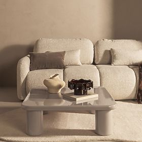 Konferenčna miza Cherry 90 cm, temno bež, sijajna