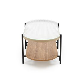 Konferenčna miza KAMALA, naravna / črna (1p=1ks), Halmar