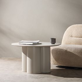 Konferenčna miza Lazaro 80 cm, okrogla, sivo-bež, lectus