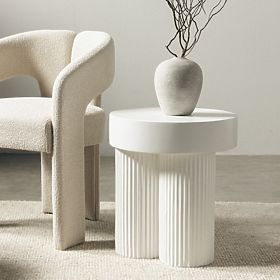 Konferenčna miza Salerno 45 cm, okrogla, bela, z utori, lectus