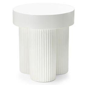 Konferenčna miza Salerno 45 cm, okrogla, bela, z utori, lectus