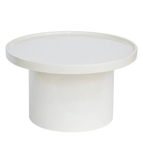 Konferenčna mizica Chia, 70 cm, bela, sijajna