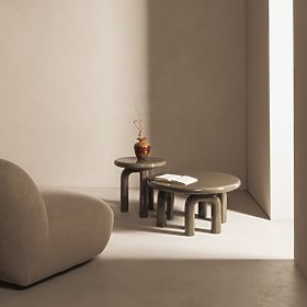 Konferenčna mizica Flambe 80 cm, zelena/siva, sijajna