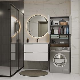 Kopalniška omarica nad pralni stroj POLA DK ANTRACIT BELA Regal Stolpec 180X64X30