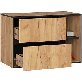 KOPALNIŠKA OMARICA POD UMIVALNIK VAMI W90 2SZ 2P PK HRAST CRAFT / ČRNA