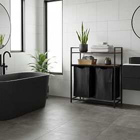 Košara za perilo s policami 2 predelka MIRUN