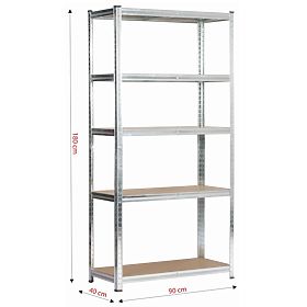 KOVINSKI REGAL 90x40x180 SREBRN