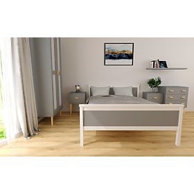 Lesena postelja Ikar 200 x 120 cm - sivo-bela