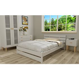 Lesena postelja Max 200 x 120 cm - bela