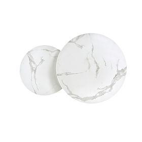 MERCURY 2 komplet 2 klopi, okvir - srebrn, steklo - beli marmor (1p=1kos), Halmar