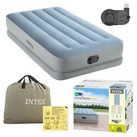 Napihljiva vzmetnica za eno osebo 191x99x36 cm z vgrajeno električno USB črpalko postelja INTEX 641