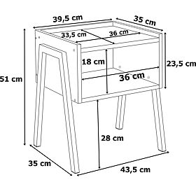 Nočna omarica SKIVE MODERN OAK
