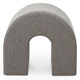 Oblazinjen puf Arc, zaobljen, svetlo rjav
