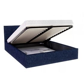 Oblazinjena postelja TULSA 120 x 200 cm - Temno modra