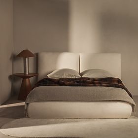 Oblazinjena postelja Yunar 160x200 cm, z letvami in shranjevalnim prostorom, bež