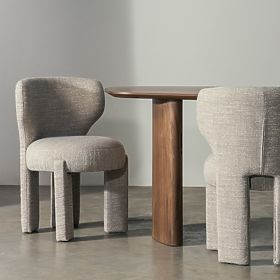 Oblazinjeni stol Elaine bež, zaobljena oblika, lectus