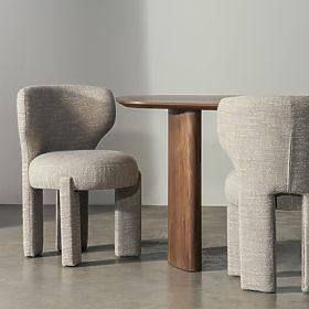 Oblazinjeni stol Elaine bež, zaobljena oblika, lectus