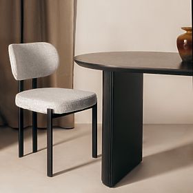 Oblazinjeni stol Flare, bež/črne noge, lectus