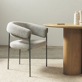 Oblazinjeni stol Portia siva, lectus