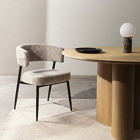 Oblazinjeni stol Rosario bež/črne noge