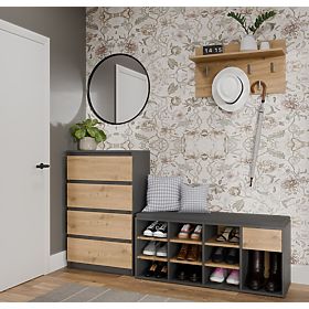 Odprta omara za čevlje TALLIN ANTRACIT DUB ARTISAN za predsobo
