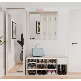 Odprta omara za čevlje TALLIN KAŠMIR BEŽ za predsobo