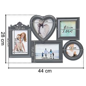 Okvir za fotografije CORAZON 5 fotografij siv