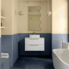 Omara pod umivalnik Tidea 80 cm, bela, zlate ročaje