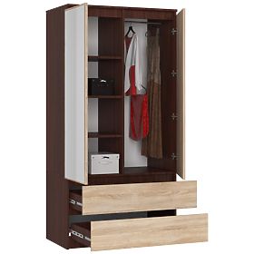 OMARA S 90 cm 2 VRATI 2 PREDALA 2 OGLEDALI PK WENGE / SONOMA