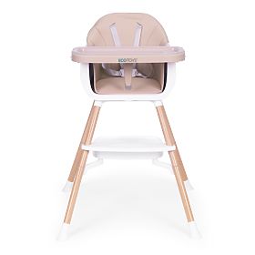 Otroški jedilni stol 2v1 bež ECOTOYS