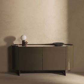 Ovalna komoda Nari, zelena/siva, spiek, sijaj