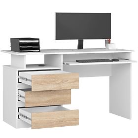 PISALNA MIZA CLP 135cm PK BELA / SONOMA