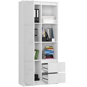 Pisarniški regal R 80 cm CLP R11 PK BELI / BELI SIJAJ