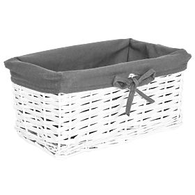 Pletena košara 30x20x15 cm - belo-siva