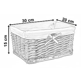 Pletena košara 30x20x15 cm - belo-siva