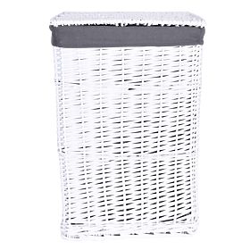 Pletena košara 48x36x66 cm - 114L - belo-siva