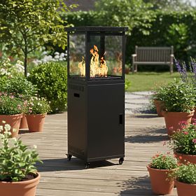 Plinski grelec radiator 13 kW steklen za vrt patio regulator vulkanske kamne, MultiGarden
